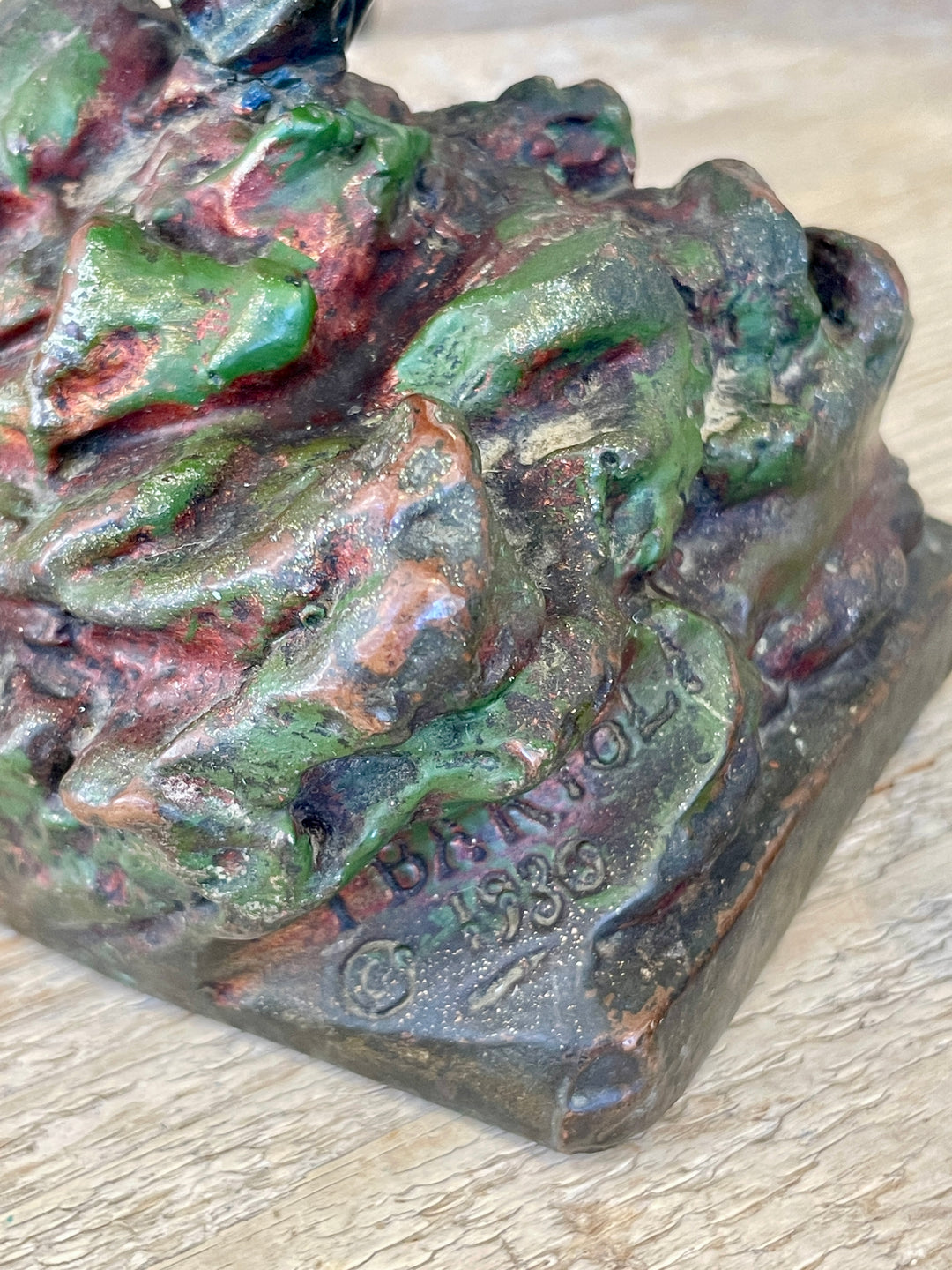 Vintage Bronze Fish Bookends, Dated 1930 | Pair