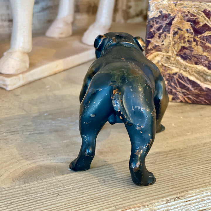 Vintage Sculpted Metal Standing Bulldog