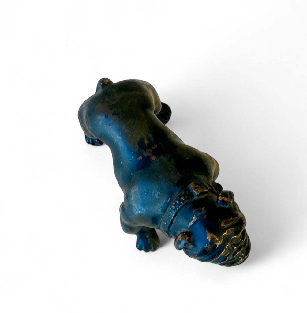 Vintage Sculpted Metal Standing Bulldog