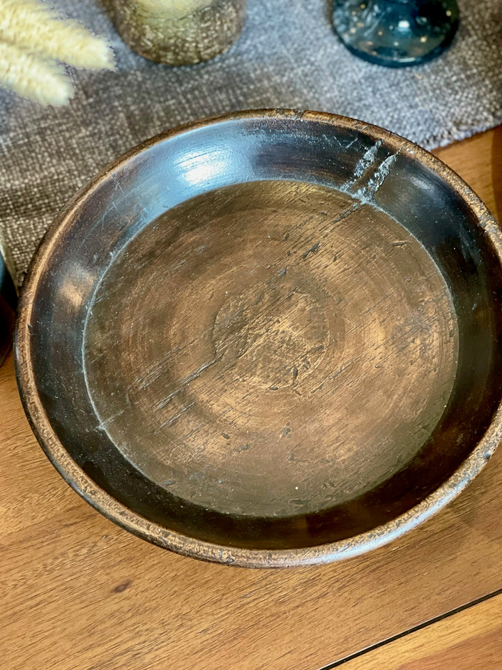 Small Old Footed Teak Dish from Cirebon Area of Northern Java