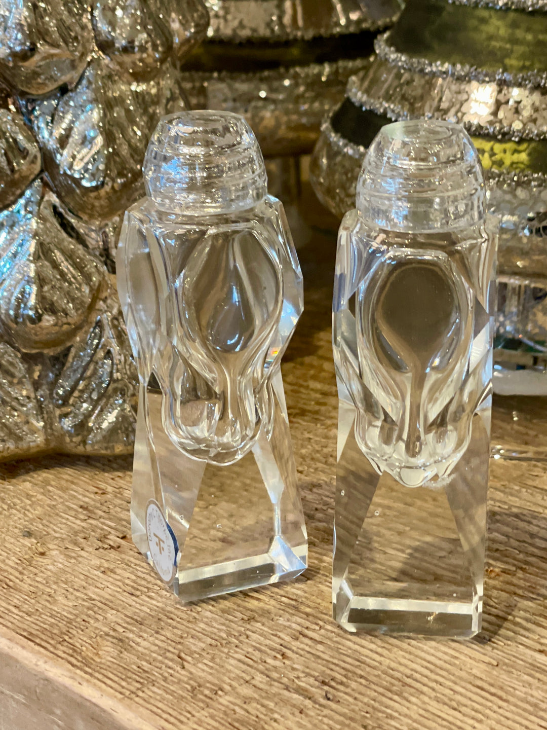 Mid-Century Crystal Salt + Pepper Shakers by Dorothy Thorpe | Pair