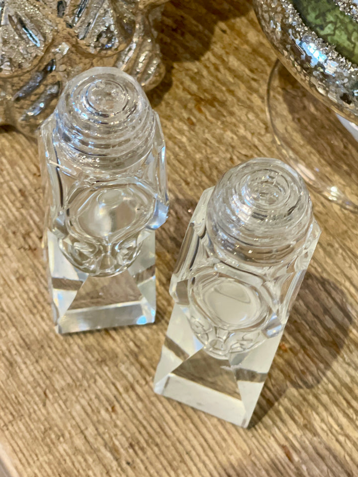Mid-Century Crystal Salt + Pepper Shakers by Dorothy Thorpe | Pair