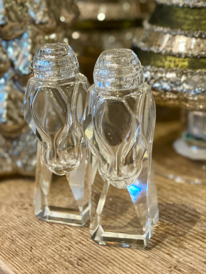 Mid-Century Crystal Salt + Pepper Shakers by Dorothy Thorpe | Pair