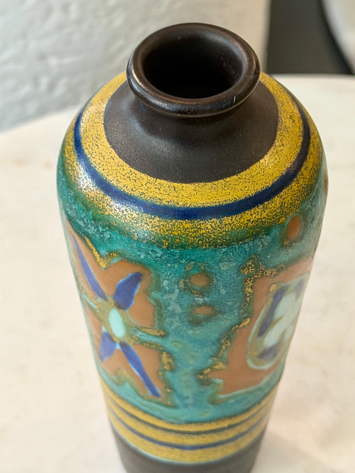 Small Vintage Hand Painted KAWI Gouda Vase, Holland