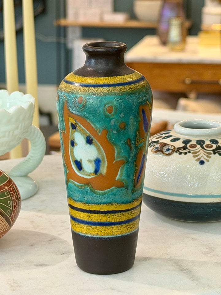 Small Vintage Hand Painted KAWI Gouda Vase, Holland