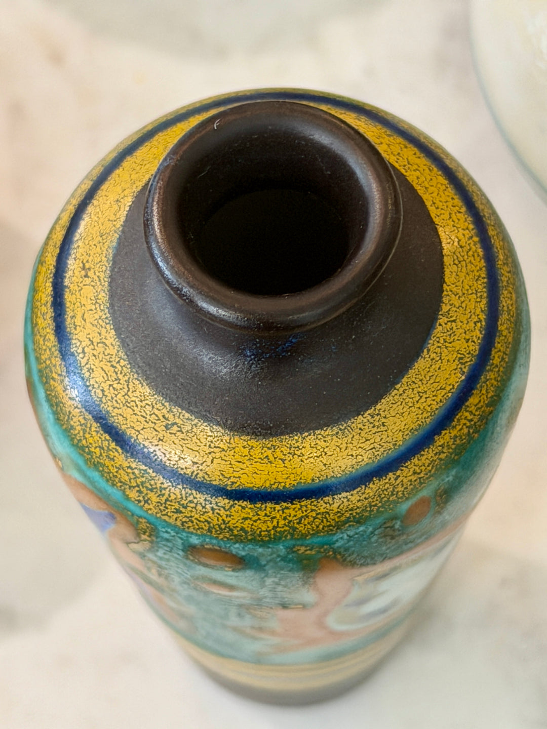 Small Vintage Hand Painted KAWI Gouda Vase, Holland