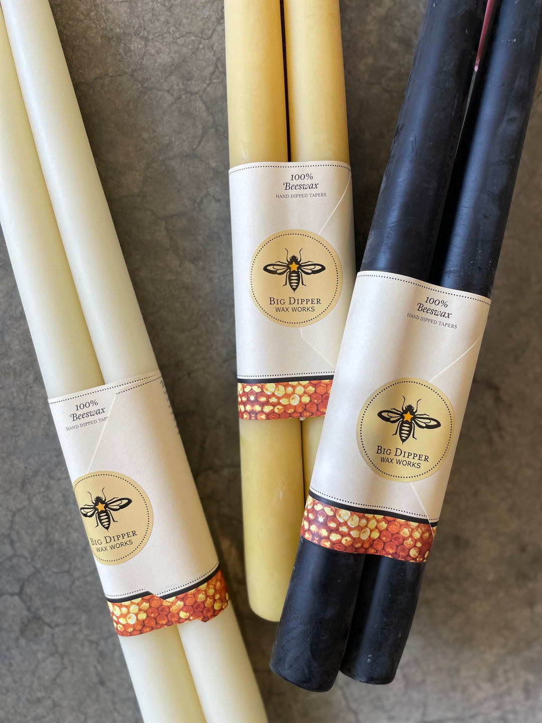 Grand Beeswax Taper Candle | Black