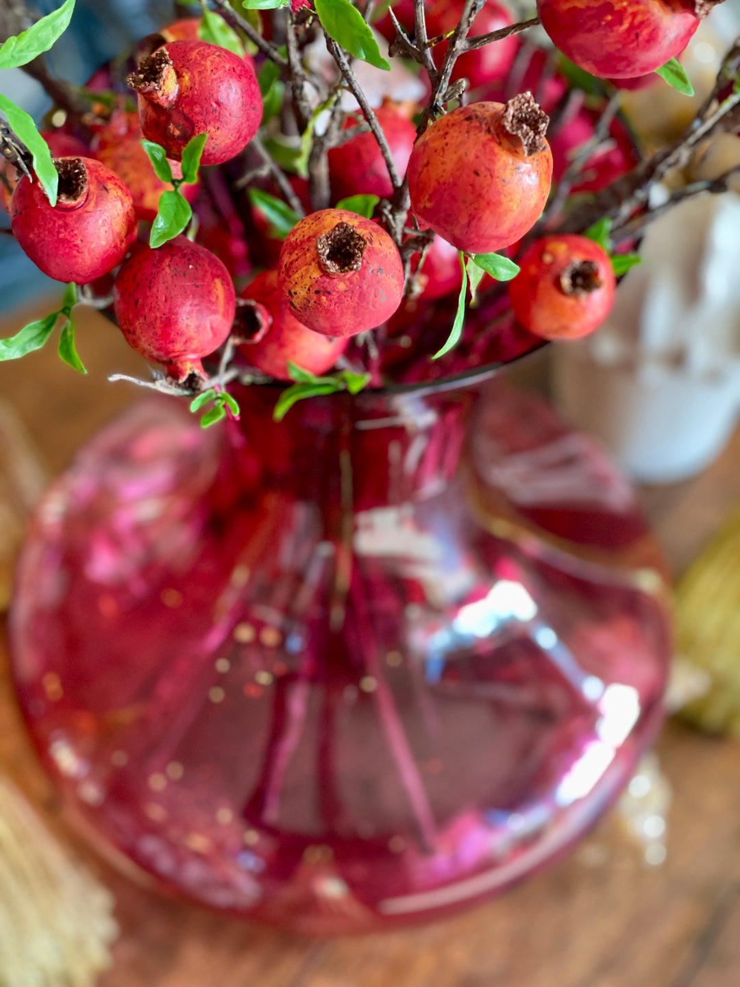 Vintage Large Scale Hand Blown Cranberry Glass Vase
