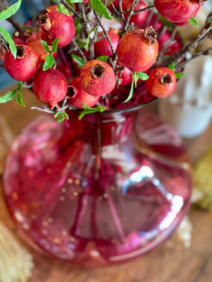 Vintage Large Scale Hand Blown Cranberry Glass Vase