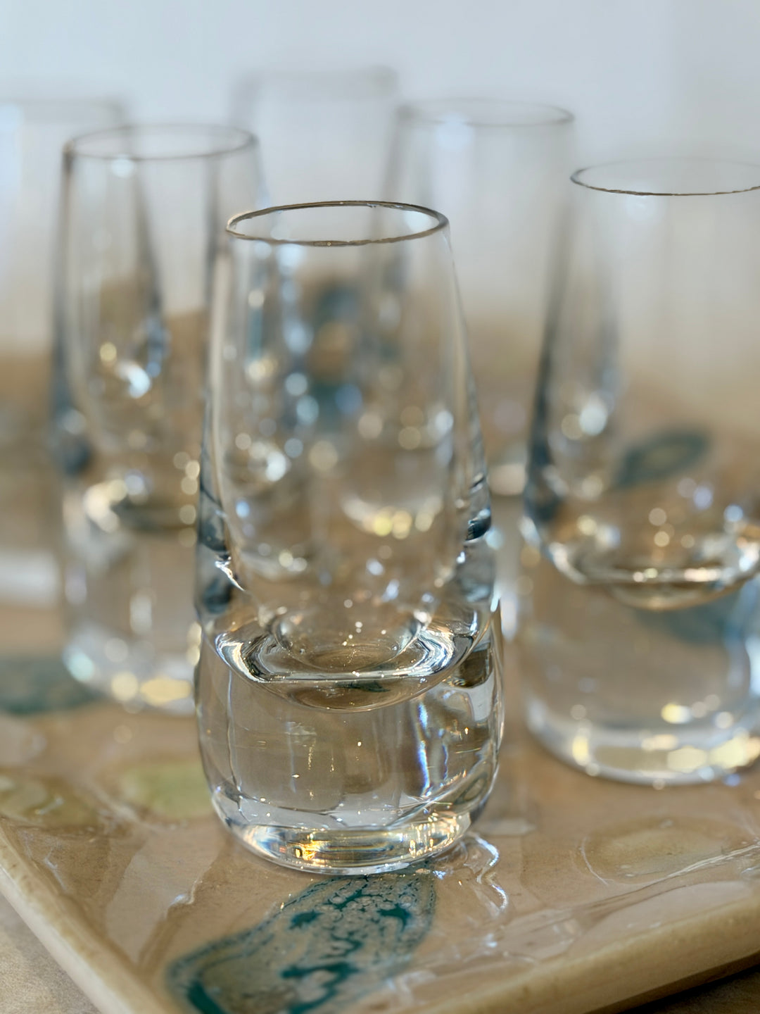 Vintage Clear Shot Glasses w/Heavy Base | Set of 6