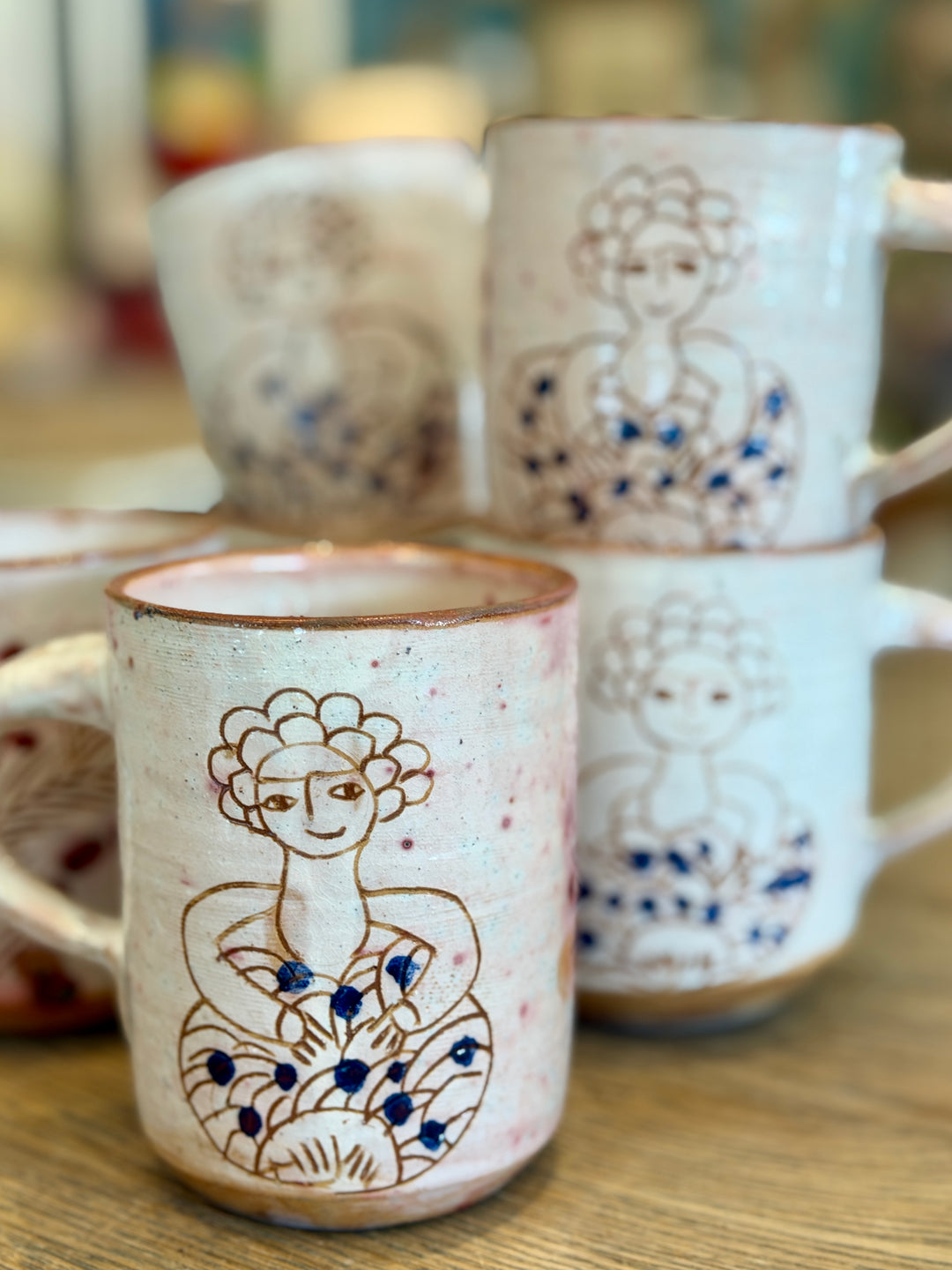 Handmade Pottery Lady Mug, Egypt