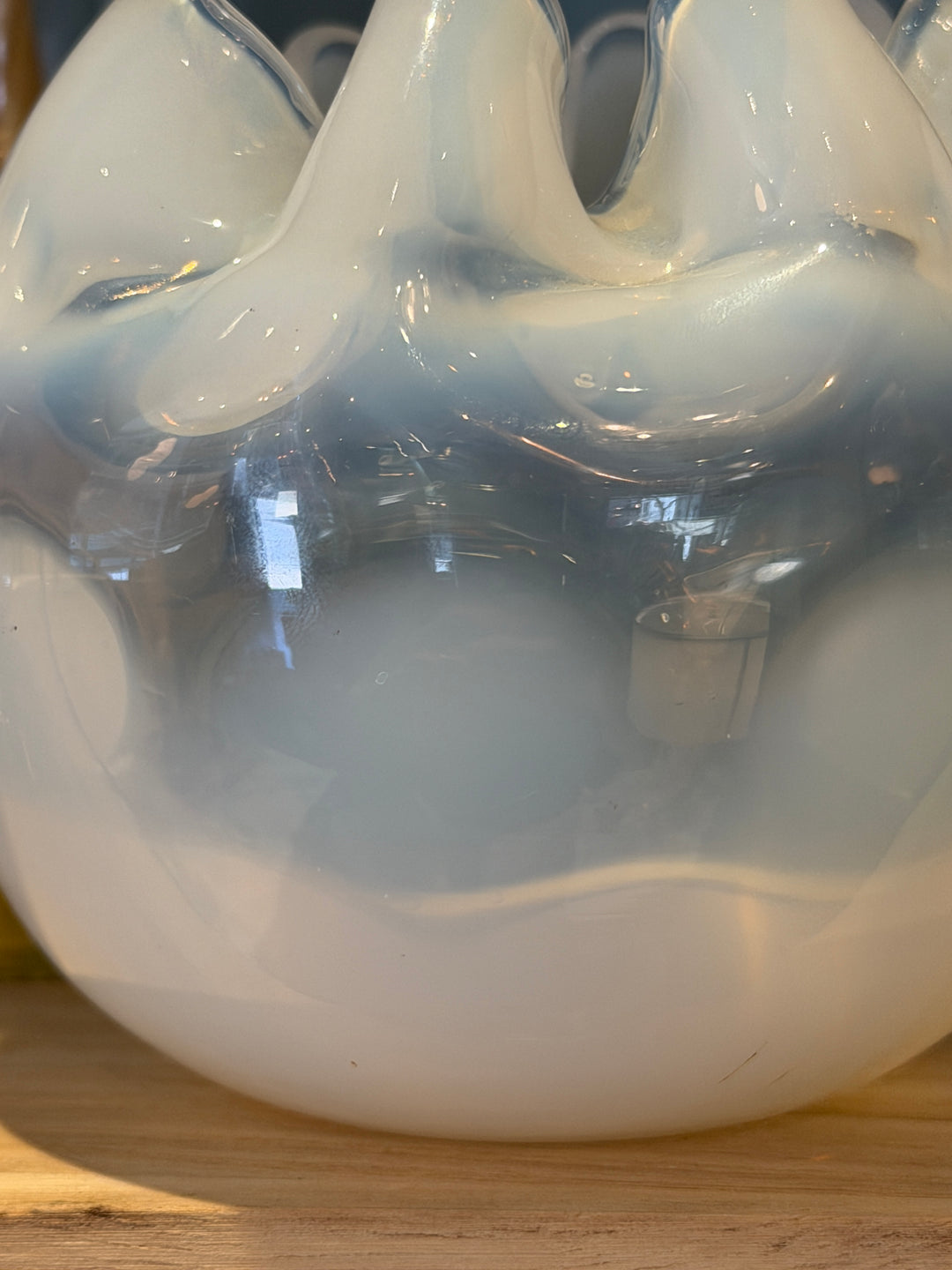 Vintage Beaumont Glass Opaline Rose Bowl Vase