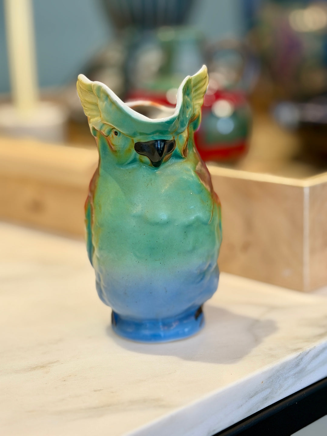 Antique Ceramic Parrot Creamer, Germany