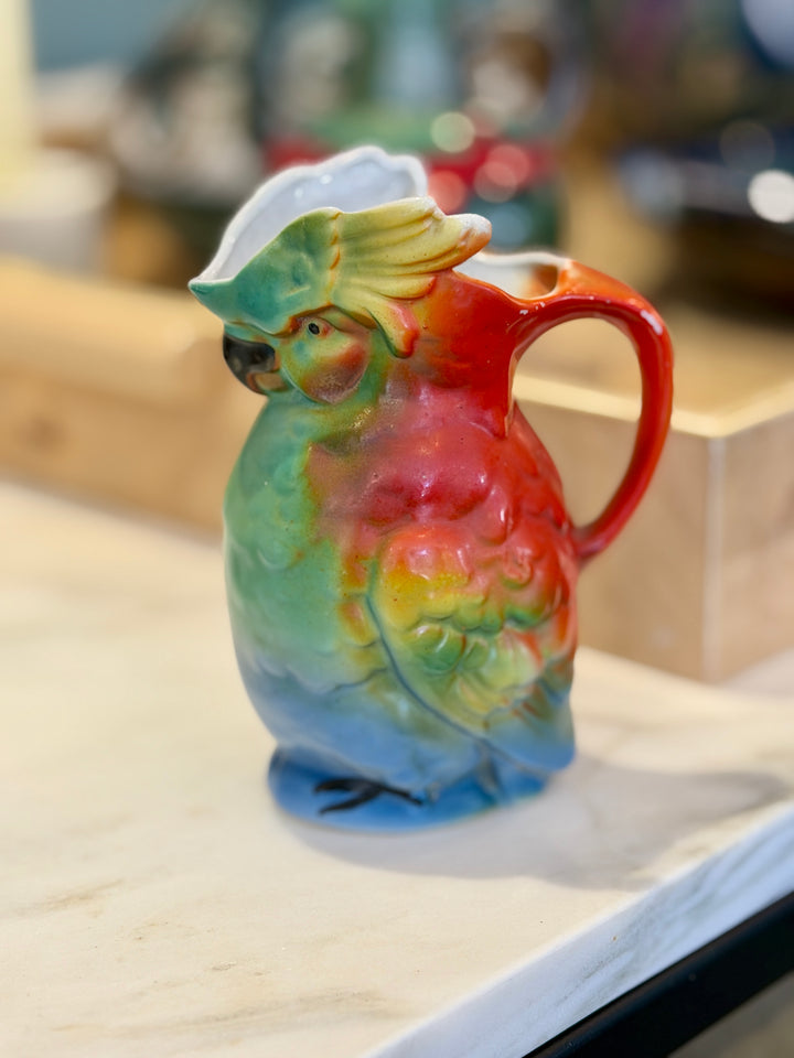 Antique Ceramic Parrot Creamer, Germany