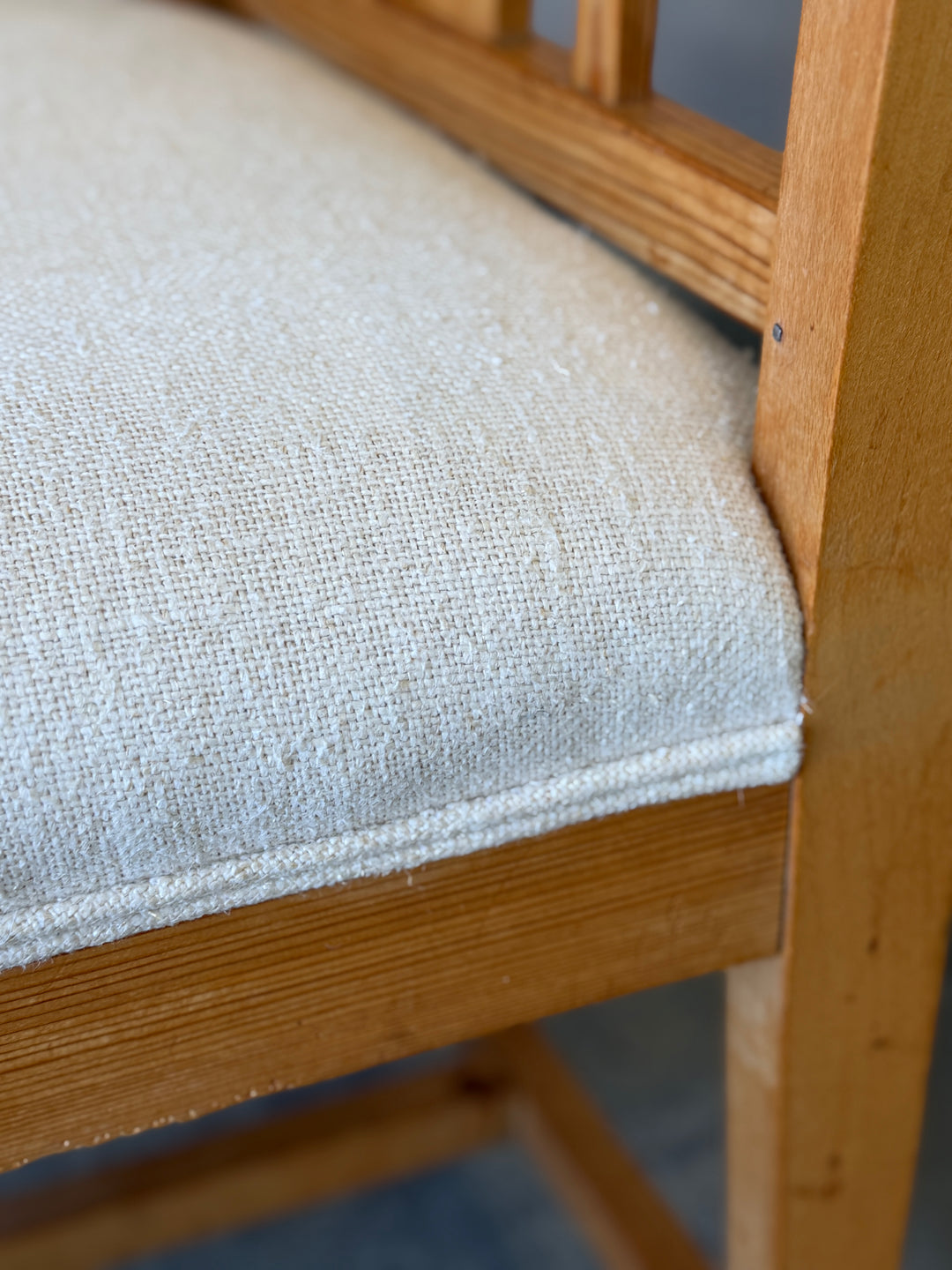 Vintage Pine Biedermeier Style Arm Chairs| Pair