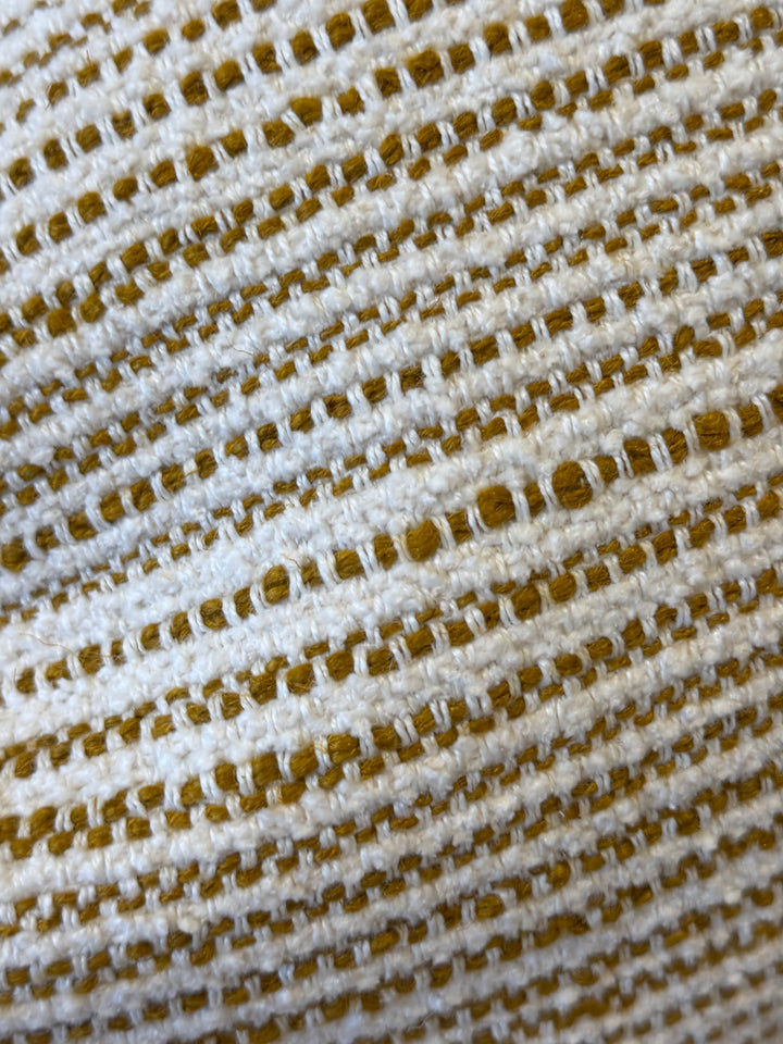 Custom 21" x 21" Pillow in a Woven Umber + Cream Cotton, Spain