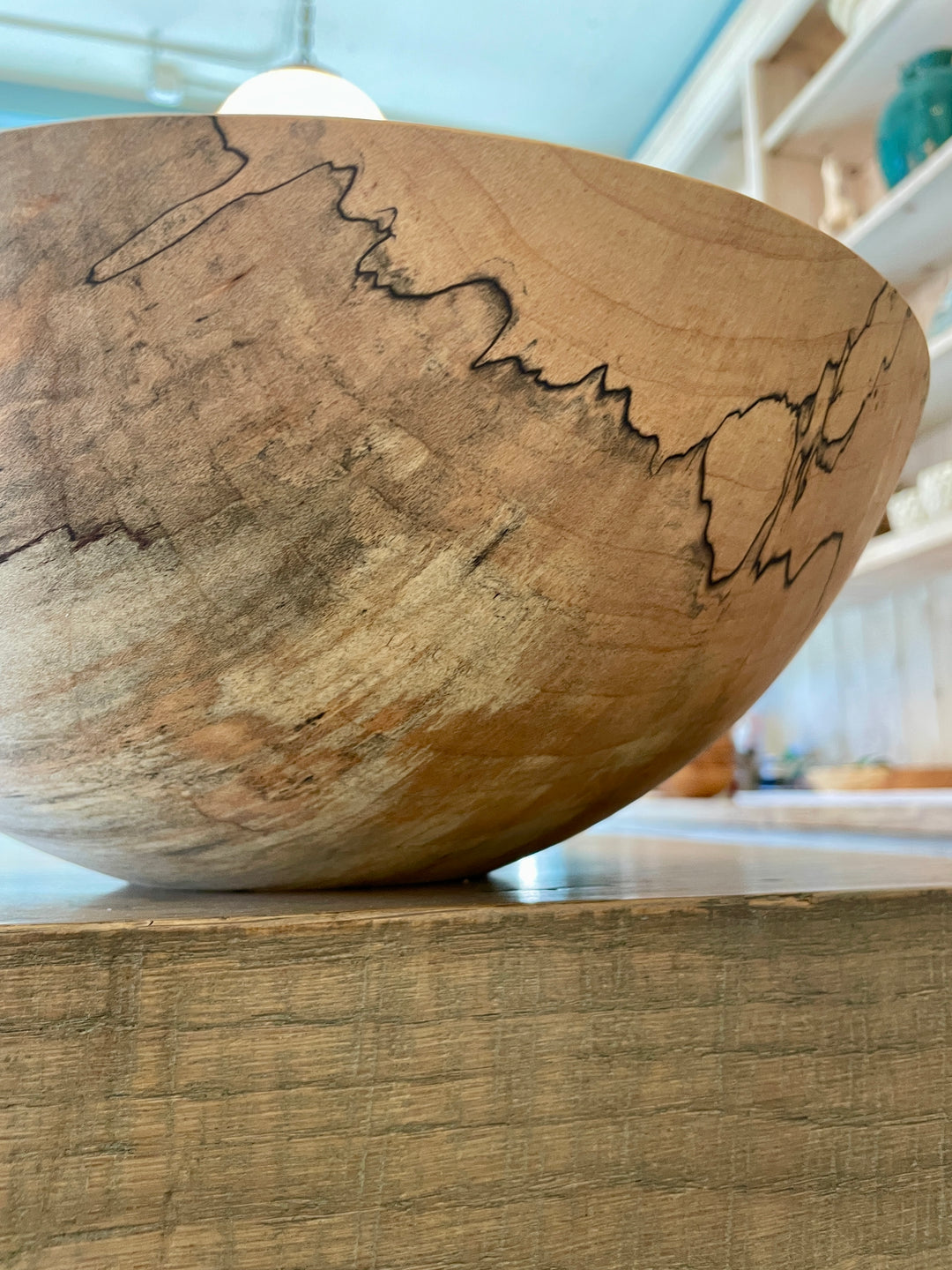 Spencer Peterman - Classic Spalted Ambrosia Maple Bowl | B | 13"