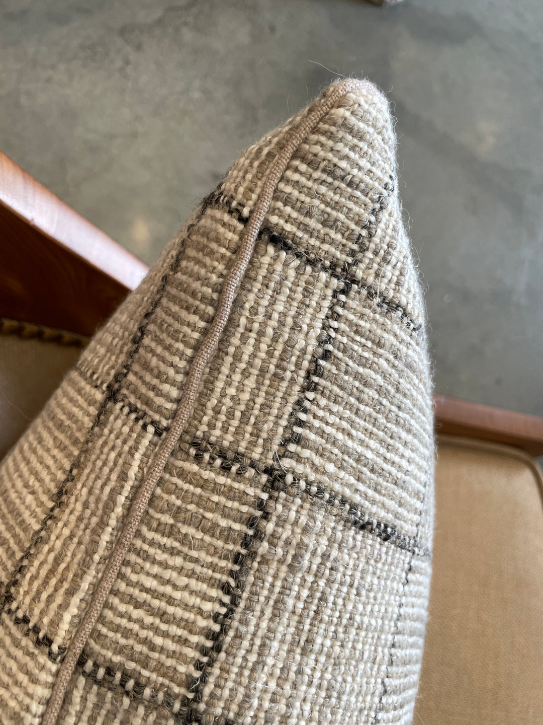 Custom 12" x 18" Pillow made from "Homespun" Wool + Linen, Italy