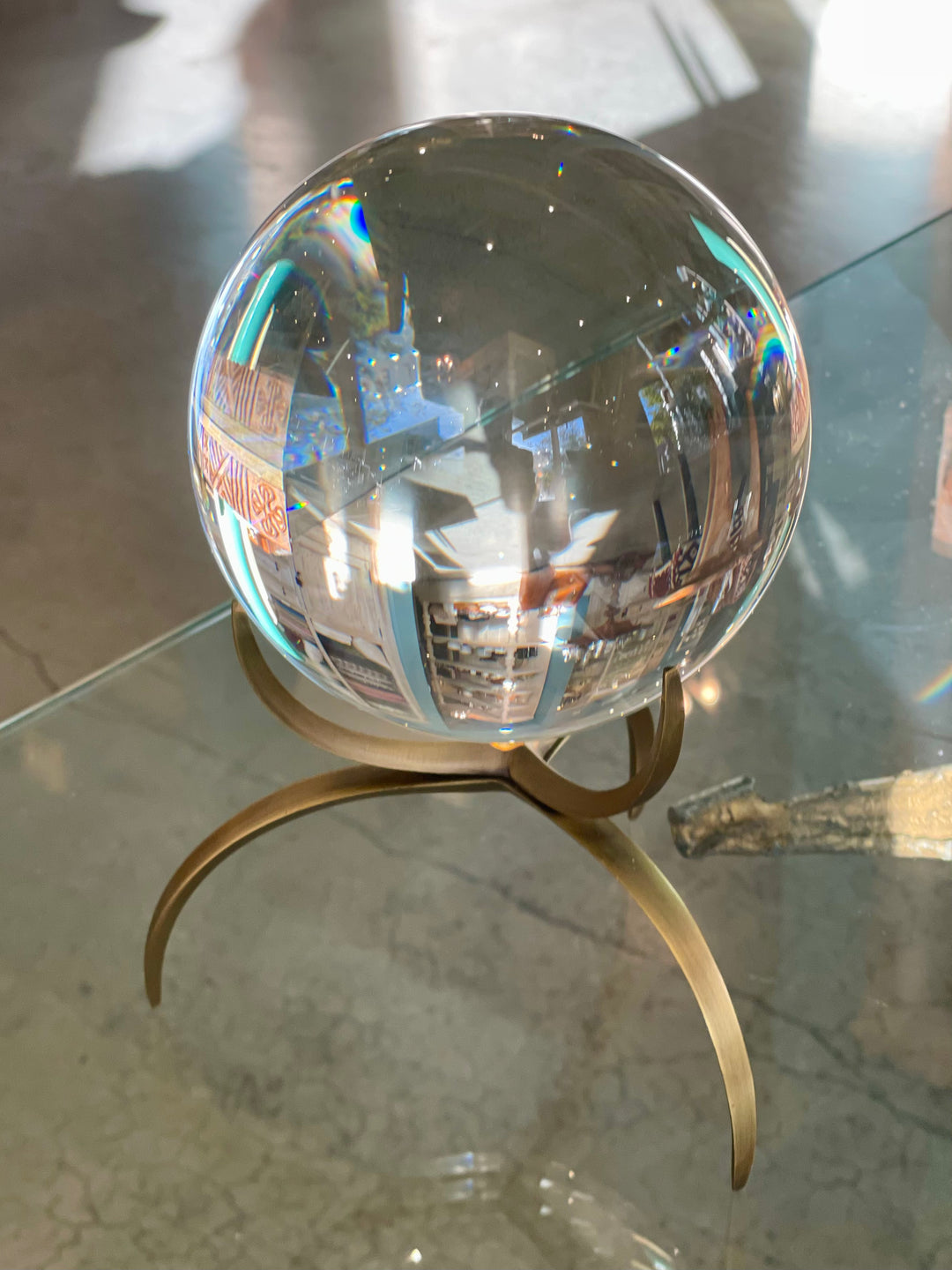 Clearlight Orb with Bronze Stand