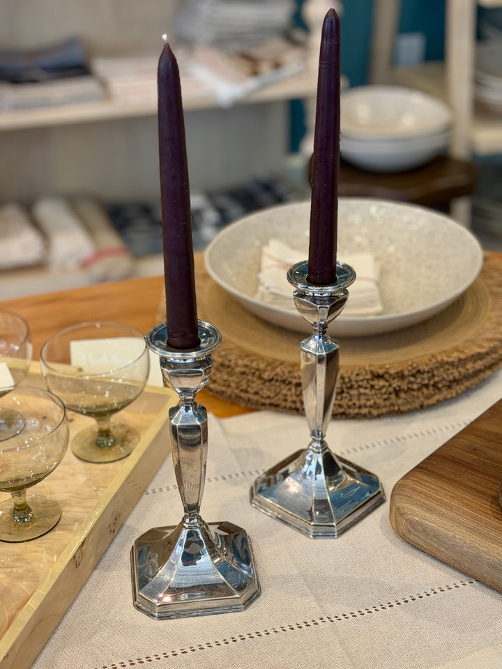 Vintage Derby Silver-Plate Candlesticks| Pair