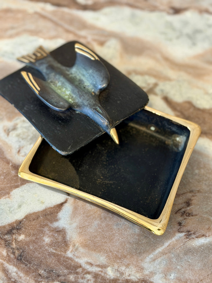 Mid-Century Brass Lidded Trinket Box by Reuven Dayagi, Israel