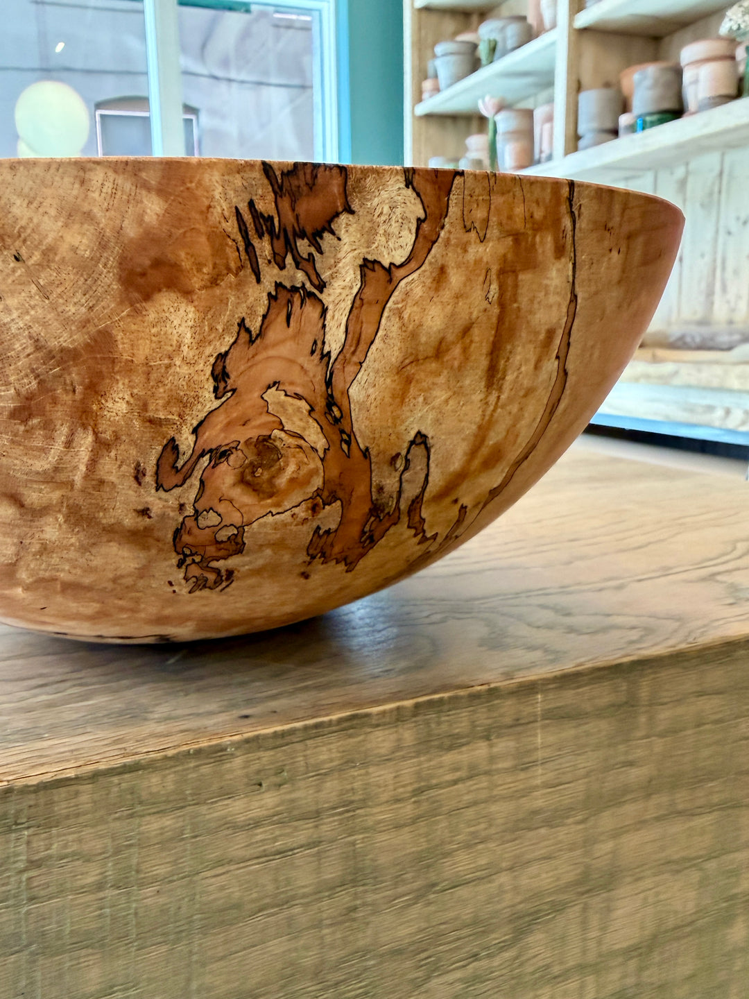 Spencer Peterman - Classic Spalted Ambrosia Maple Bowl | B | 13"
