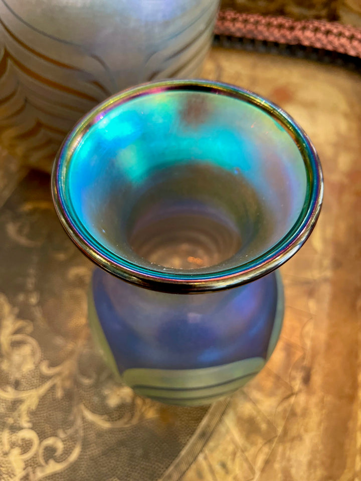 Vintage Iridescent  Art Glass Vase