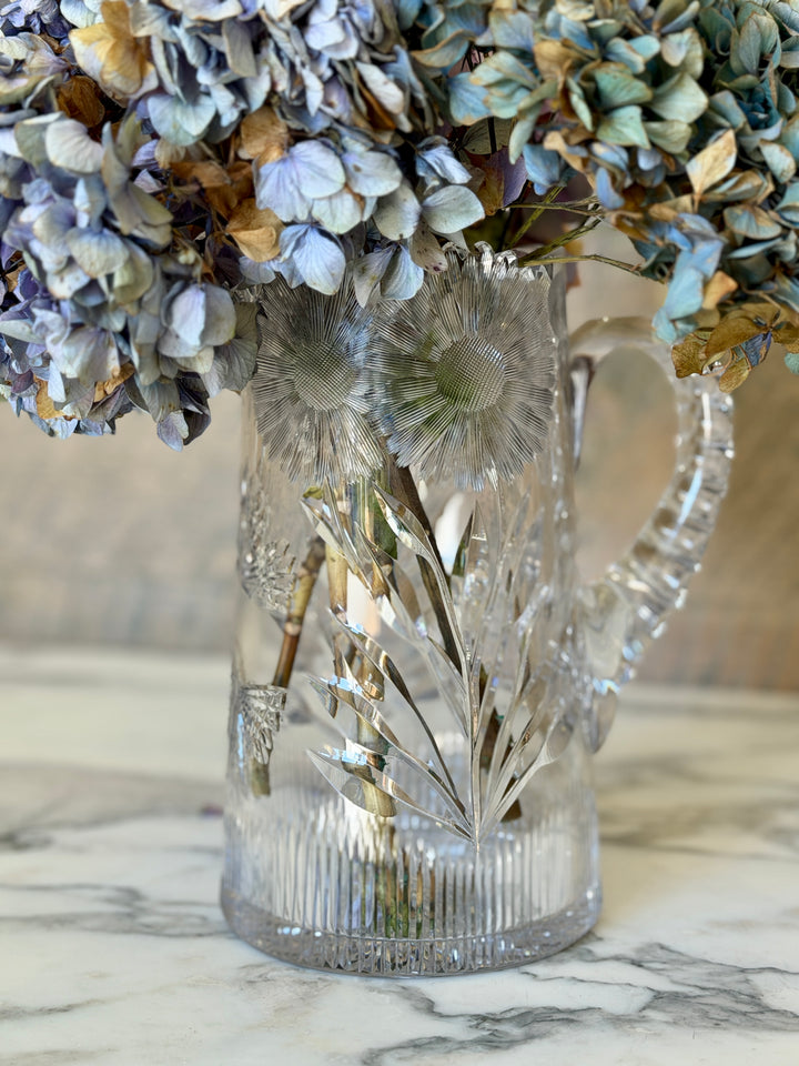 Antique American Brilliant Cut Lead Crystal Pitcher