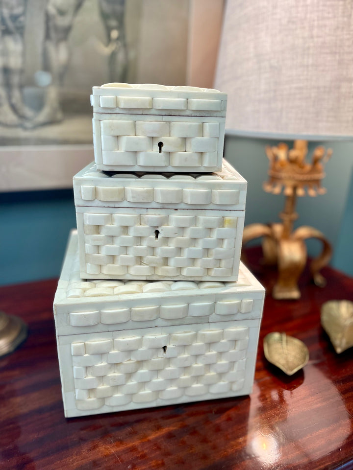 Basketweave Bone Box | S