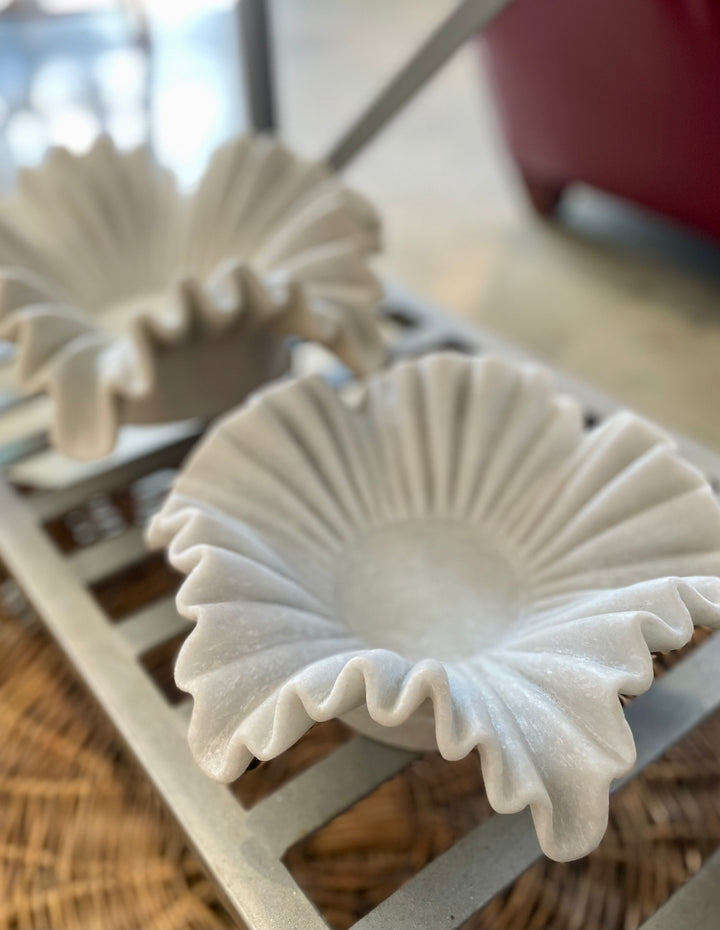 Marble Ruffle Rim Bowl | S