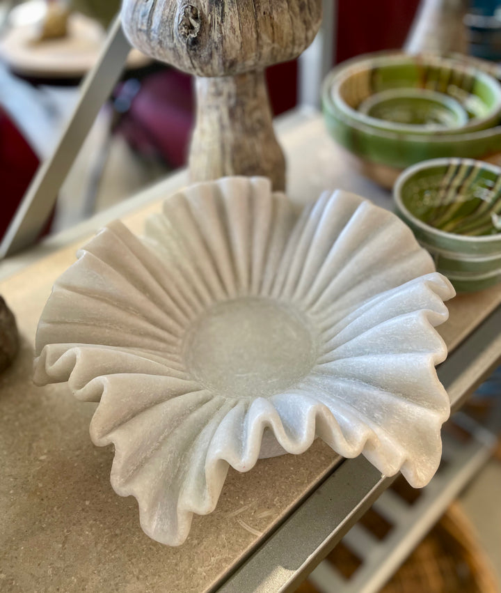 Marble Ruffle Rim Bowl | S