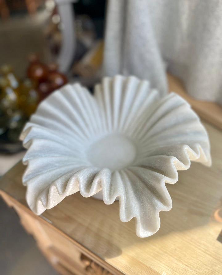 Marble Ruffle Rim Bowl | L