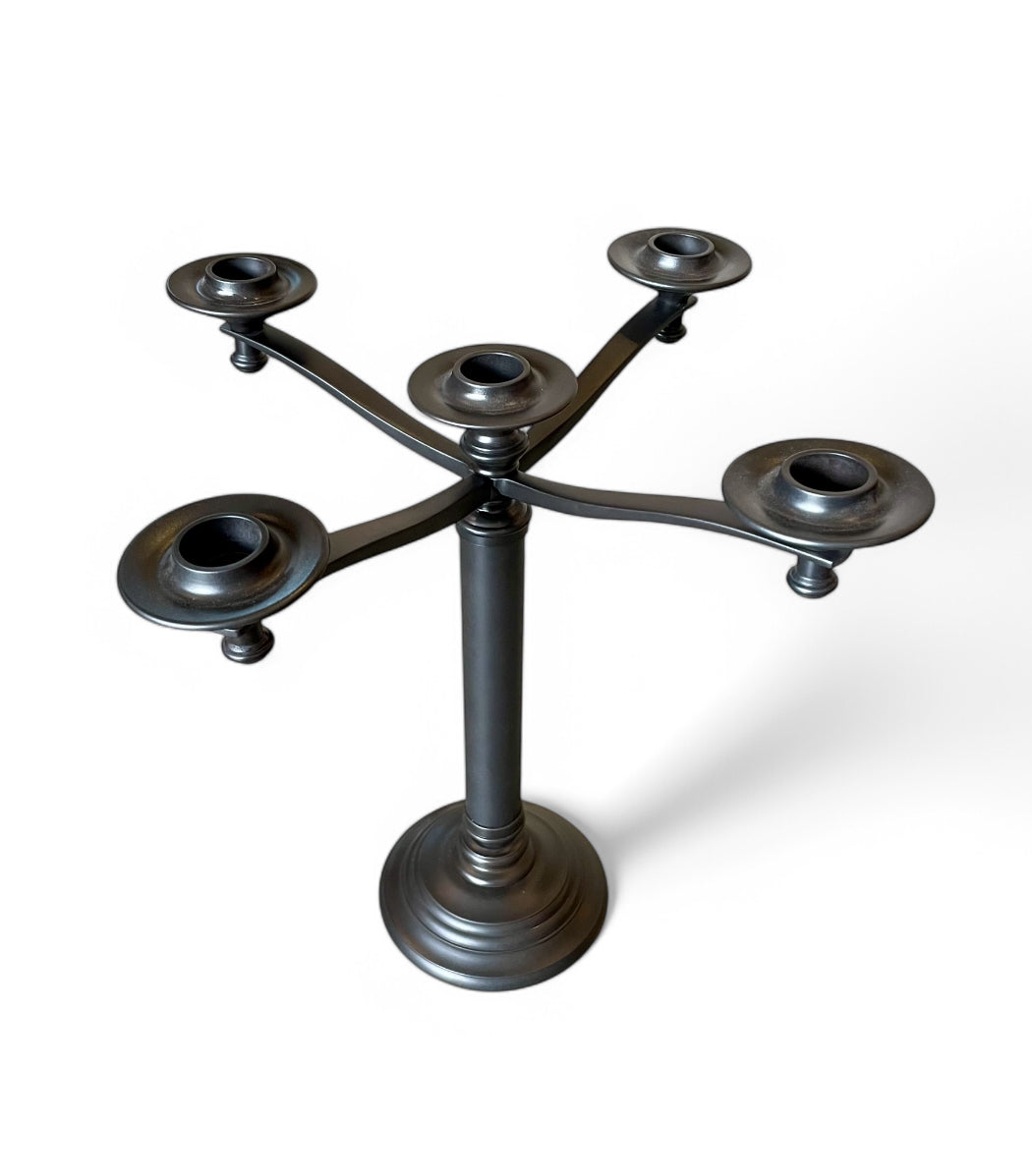 Vintage Iron 5-Arm Candelabra w/ Bronze Finish