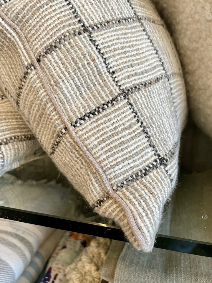 Custom 21" x 21" Pillow made from "Homespun" Wool + Linen, Italy
