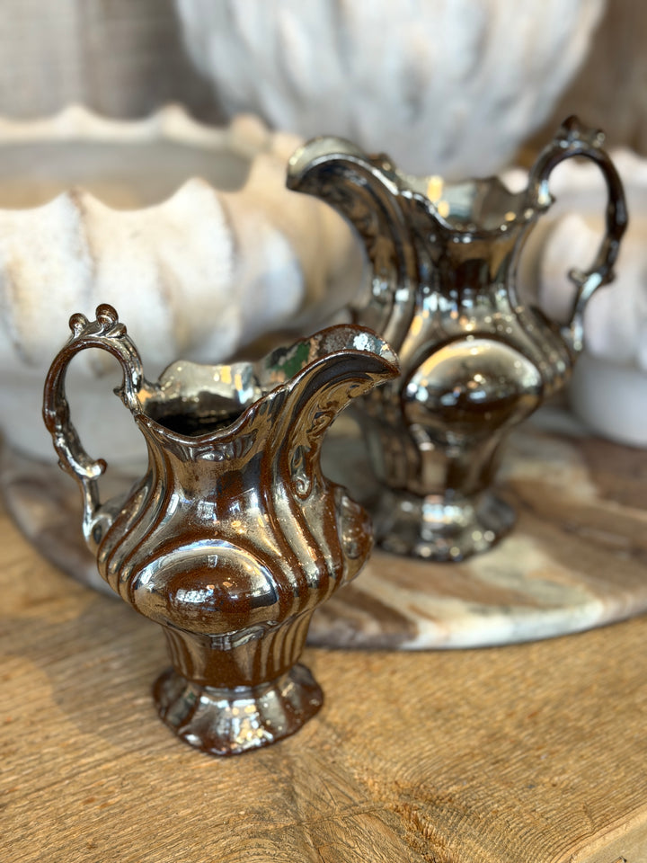 Antique English Lustreware Pottery Pitcher | M-1