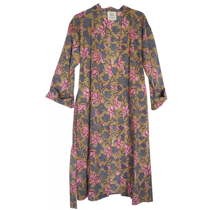 Claire Beaugrand - “Gold” Floral Print Cotton Robe