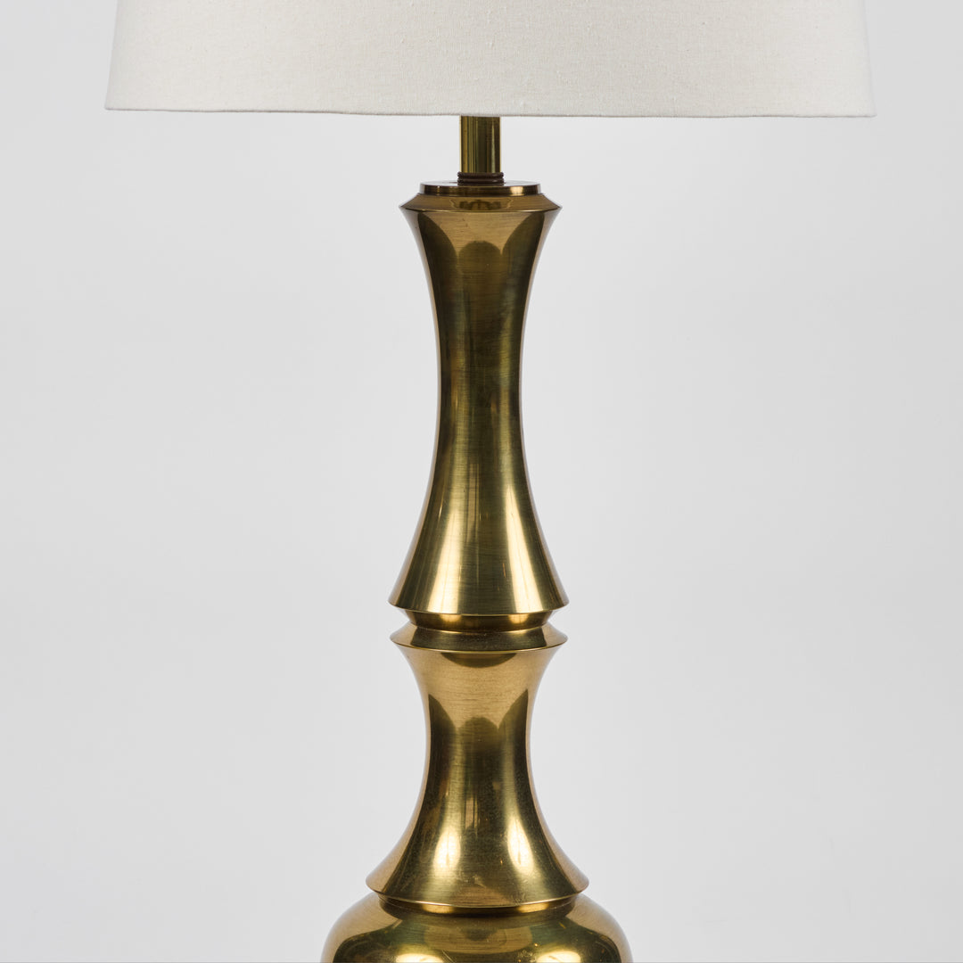 Vintage Large Scale Mid-Century Brass Table Lamps | Pair