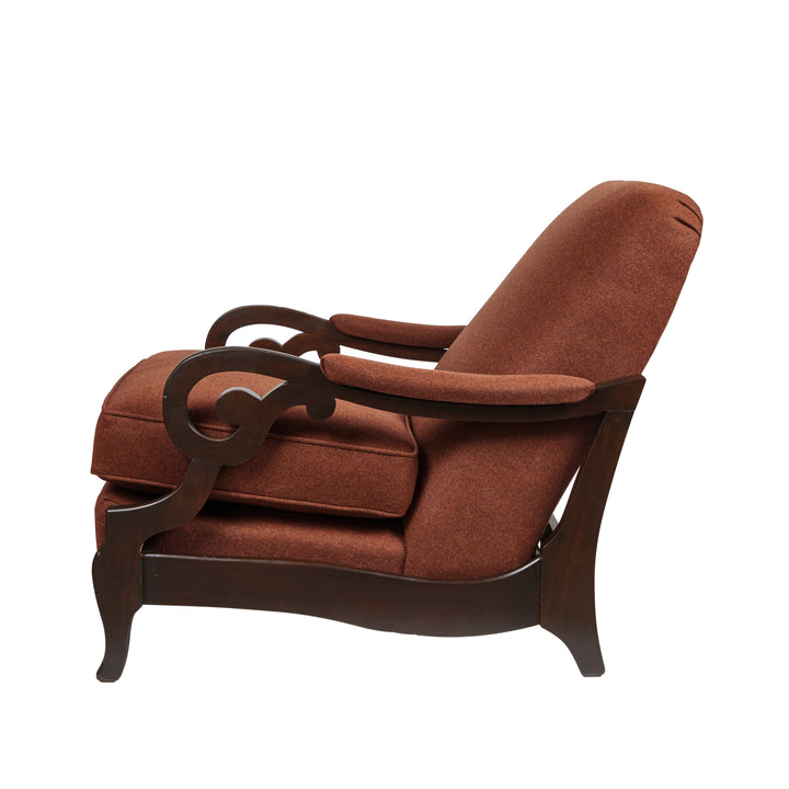 1940's Lounge Chair with  Footstool in Handsome Italian Wool  Felt
