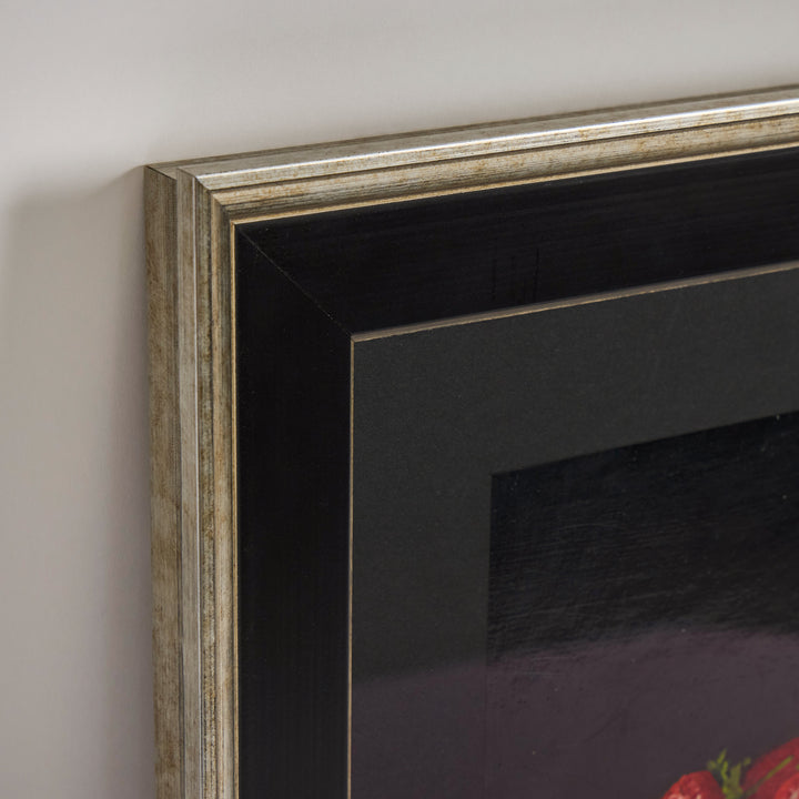 Vintage Oil  Still Life Painting of Strawberries