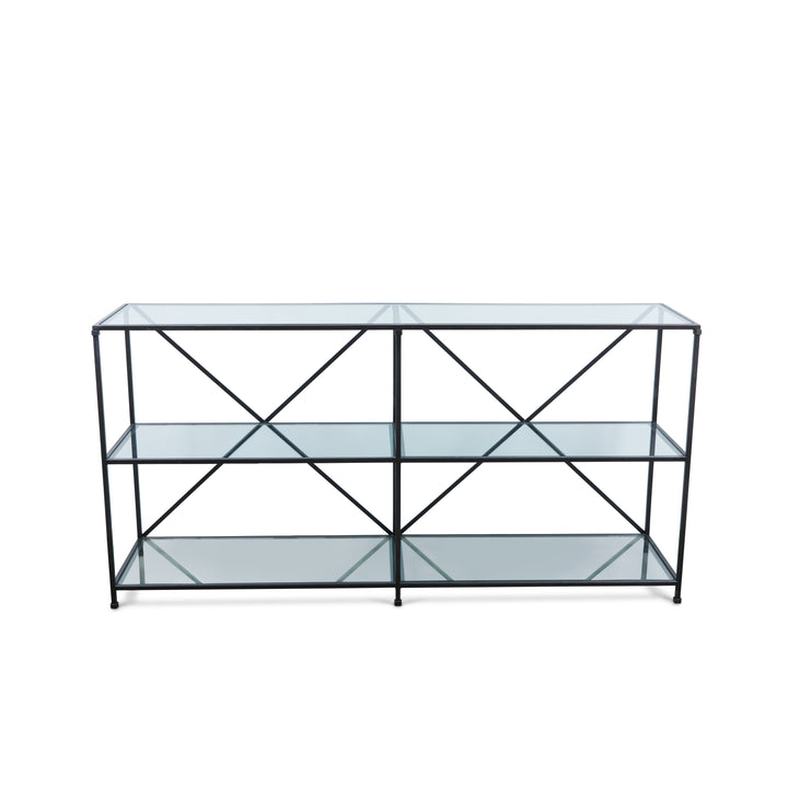 Custom Iron + Glass 3-tier Standing Display Shelf