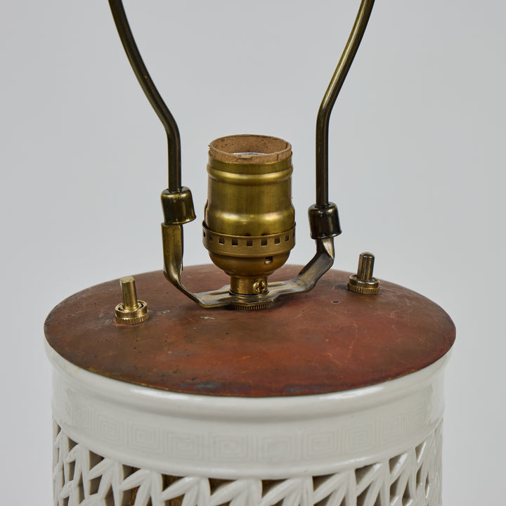 Vintage Ceramic Lattice Table Lamps | Pair