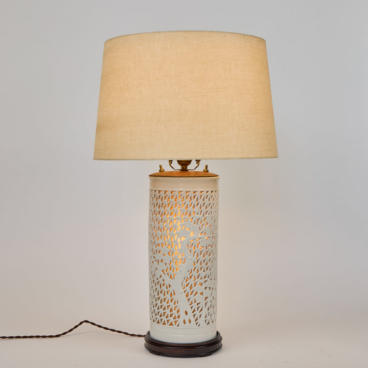Vintage Ceramic Lattice Table Lamps | Pair