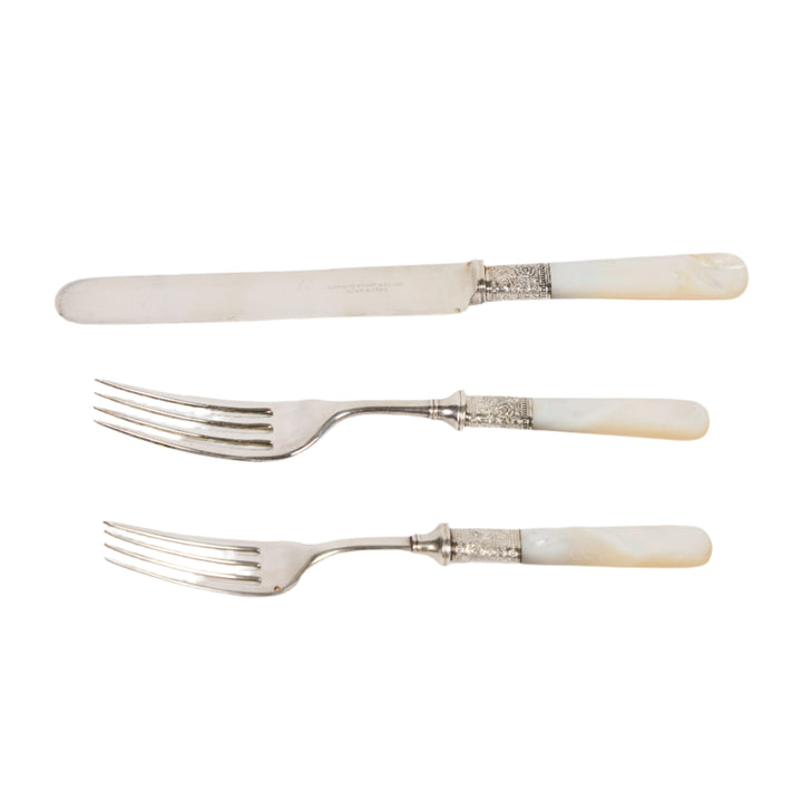 Antique MOP + Sterling Silver Flatware | Set of 6