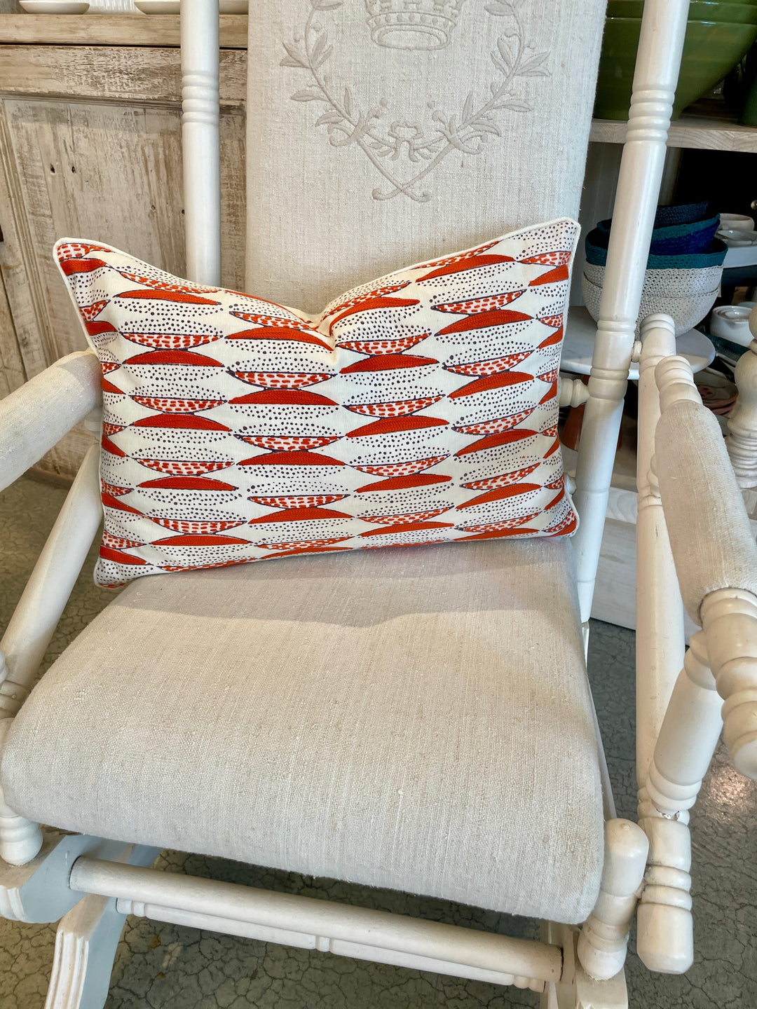 Custom 12" x 18" Pillow made from Designer Hand Stitched Linen w/Solid Linen Back