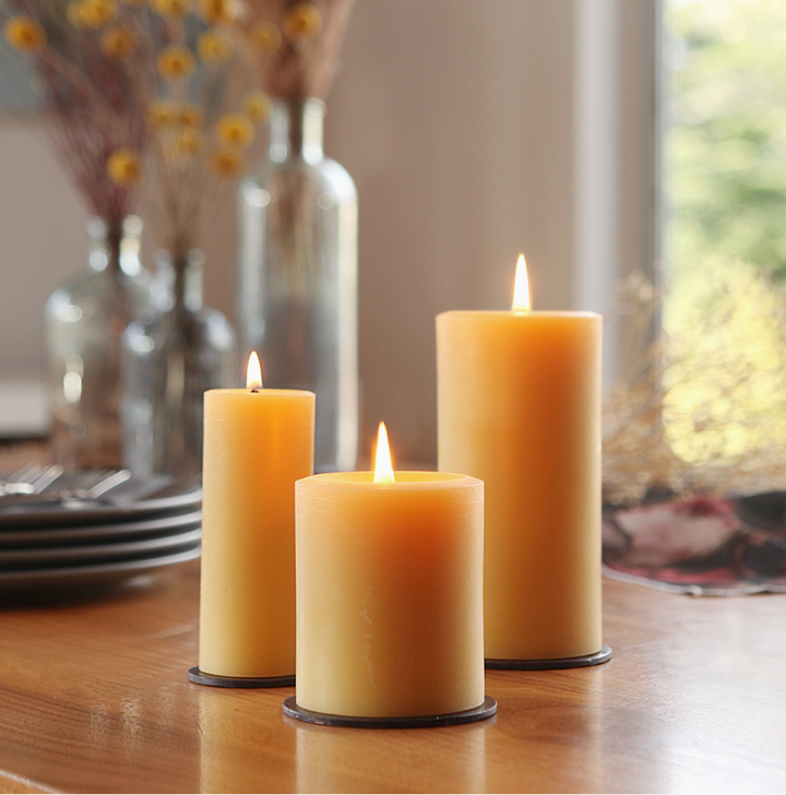 100% Pure Beeswax Pillar Candle | Natural | 2" x 4.75"