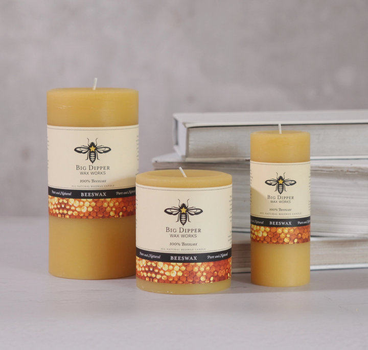 100% Pure Beeswax Pillar Candle | Natural | 2" x 4.75"