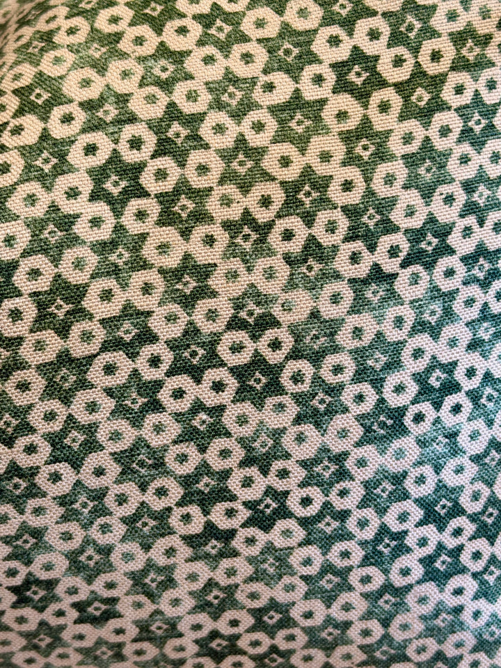 Custom 21" x 21" Pillow in Designer Hand Block Printed Linen, England
