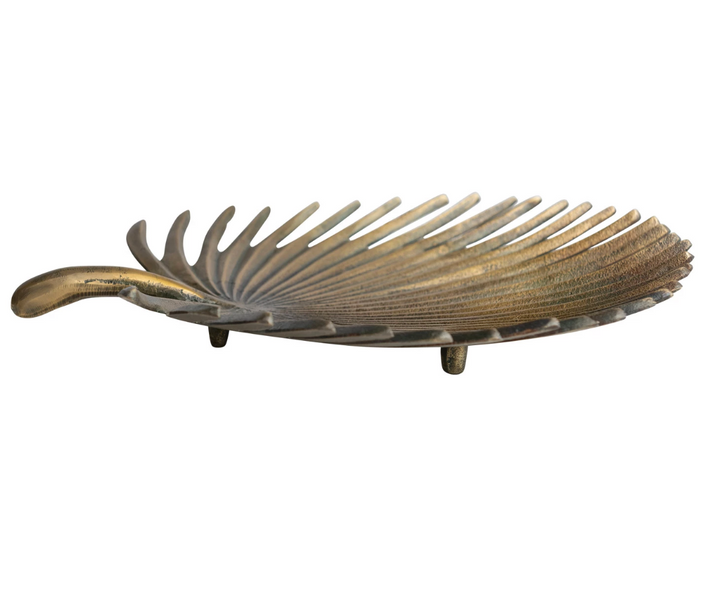 Decorative Cast Aluminum Palm Frond Tray