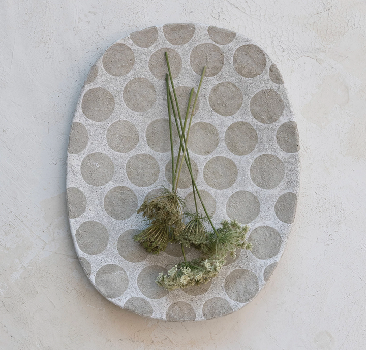 Decorative Terra-cotta Platter w/ Wax Relief Dots