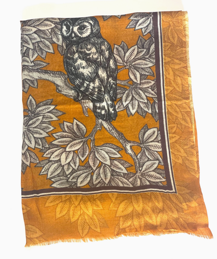 Hetty Bird Wool Silk Scarf